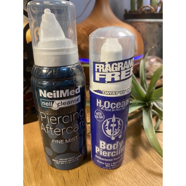 Piercing Aftercare Neilmed Saline Spray with H2ocean Foam Soap