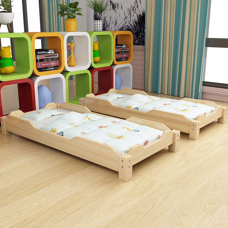 Kids Wooden Single Bed For Kindergarten Daycare Preschool Montessori