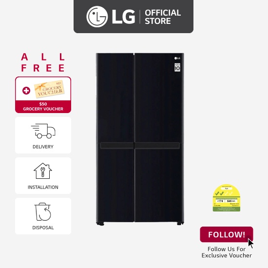 LG GSB6432WB sidebysidefridge with Linear Compressor, 643L, Western
