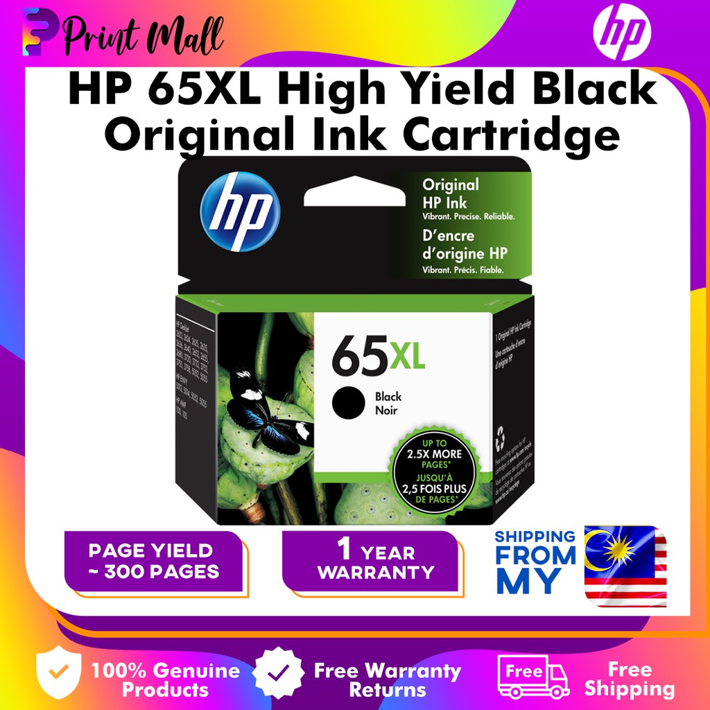 HP 65XL Black Original Ink Cartridge N9K04AA for hp 2622
