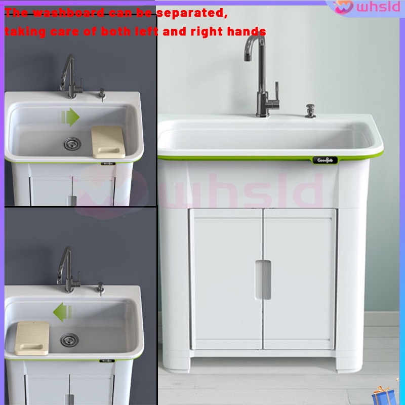 Plastic Laundry Tub with Washboard Balcony Home Washboard Wash Basin