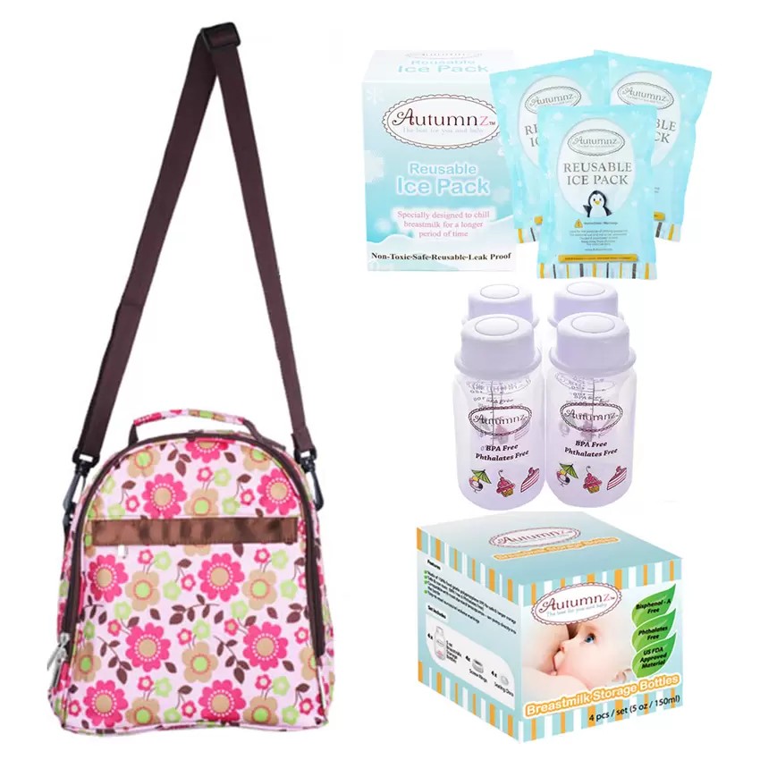 Autumnz Classique Cooler Bag Package (Henna Pink) + 4pcs Storage
