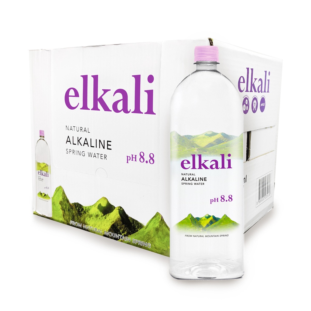 Elkali Natural Alkaline Spring Water, 12 x1250Ml Shopee Singapore