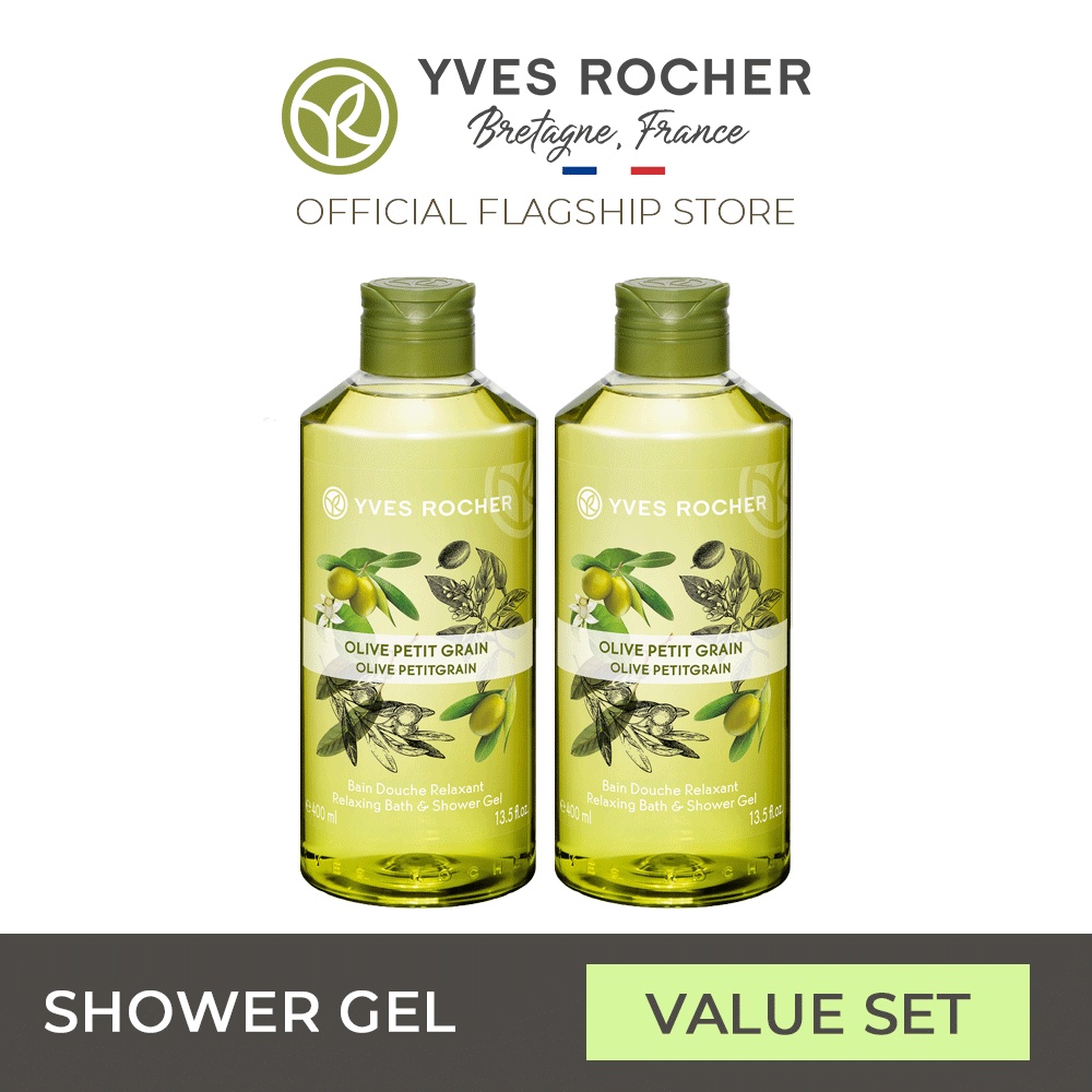 Yves Rocher Olive Petit Grain Bath Shower Gel 400ml Duo Bundle Shopee