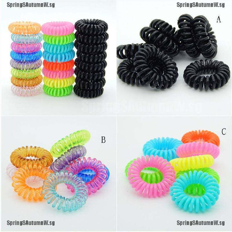 [Spring] 10 Pcs Plastic Hair Ties Spiral Hair Ties No Crease Coil Hair