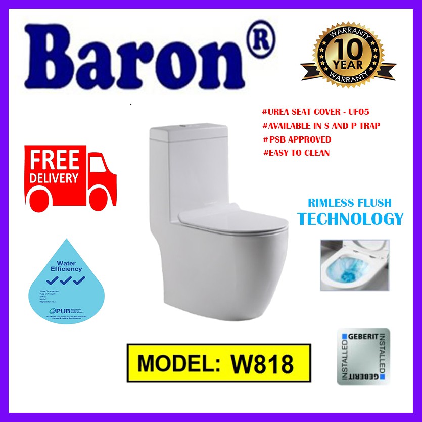Baron W818 Toilet Bowl Geberit strong Rimless design