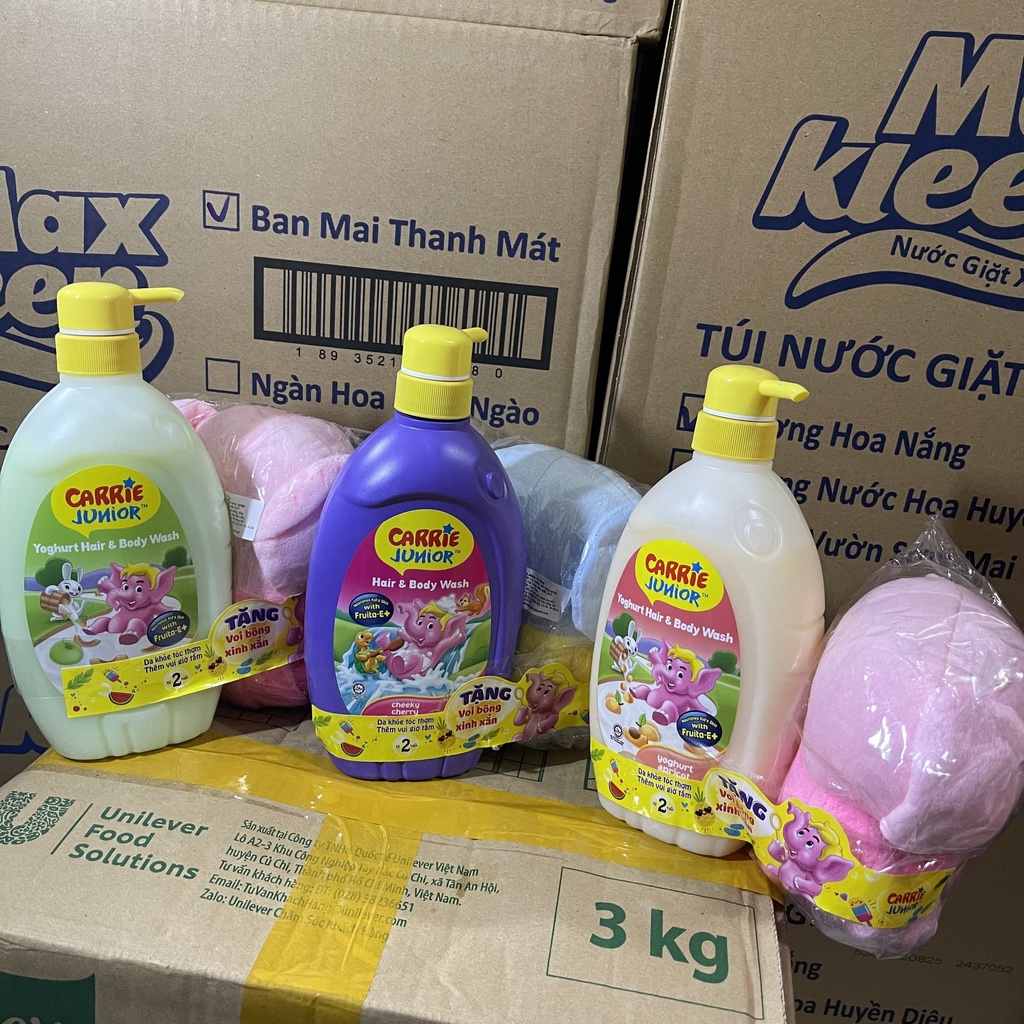 New Carrie Junior Melon Baby Shower Gel, Yogurt, Grapes, CHERRY, Milk + Cute Cotton Elephant