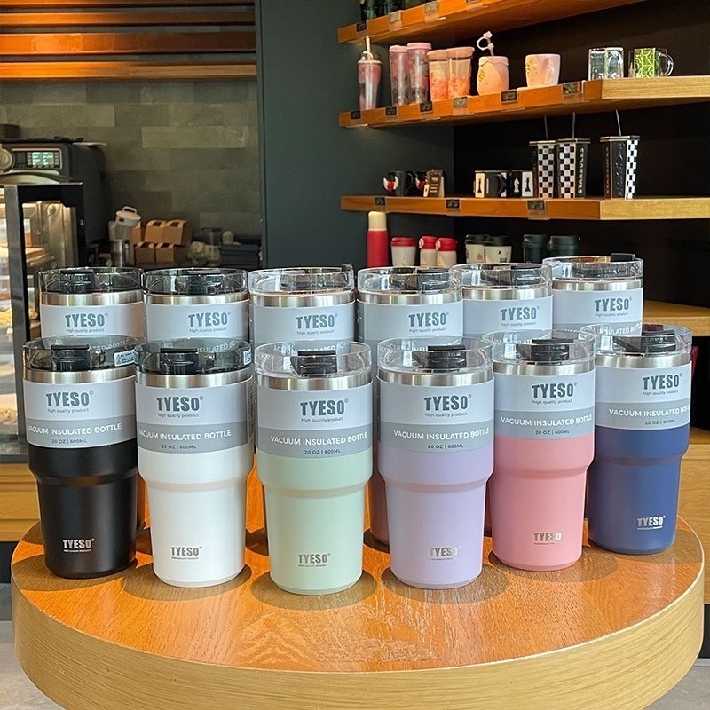 TYESO 2022 New Design Insulated Tumbler With Silicone Straw Hot&Cold