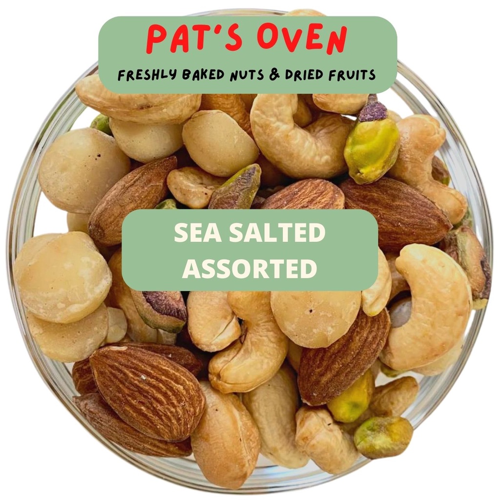 Premium Sea Salted Assorted, Pats Oven Healthy Baked Nuts, Pats Oven
