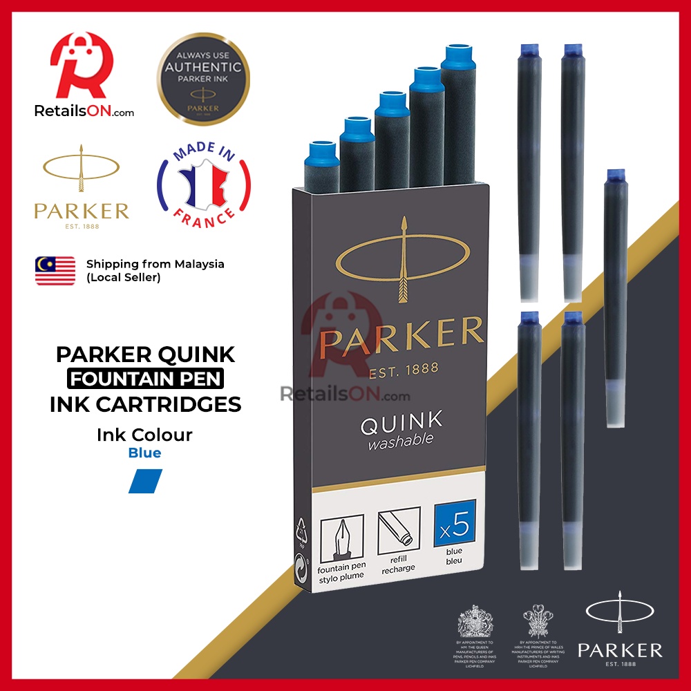 Malaysia] Parker Quink Fountain Pen Ink Cartridges Blue / Fountain Pen Ink Refill [1