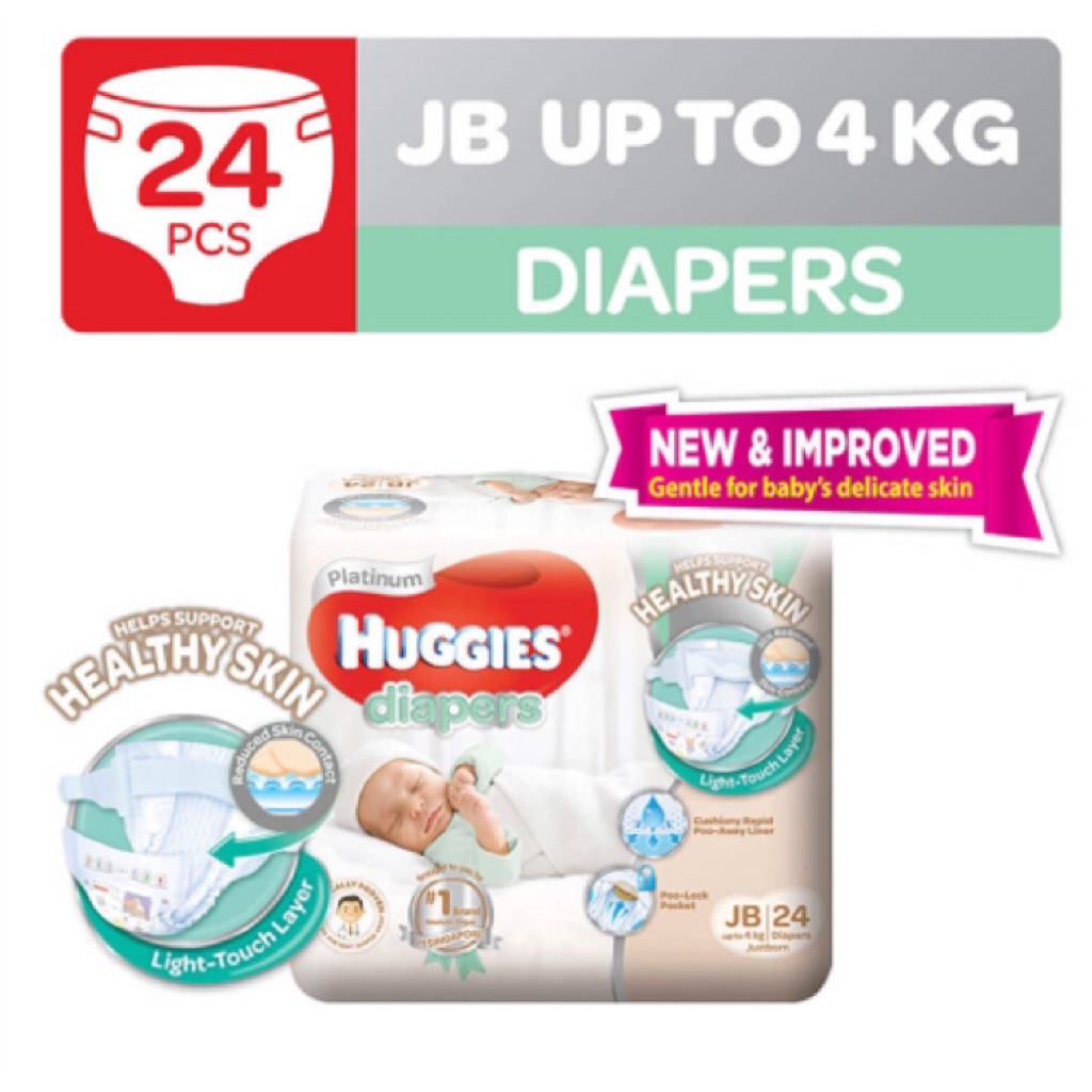 🔥Exclusively JUSTBORN here only!🔥 Huggies Platinum Pampers/Diapers Size