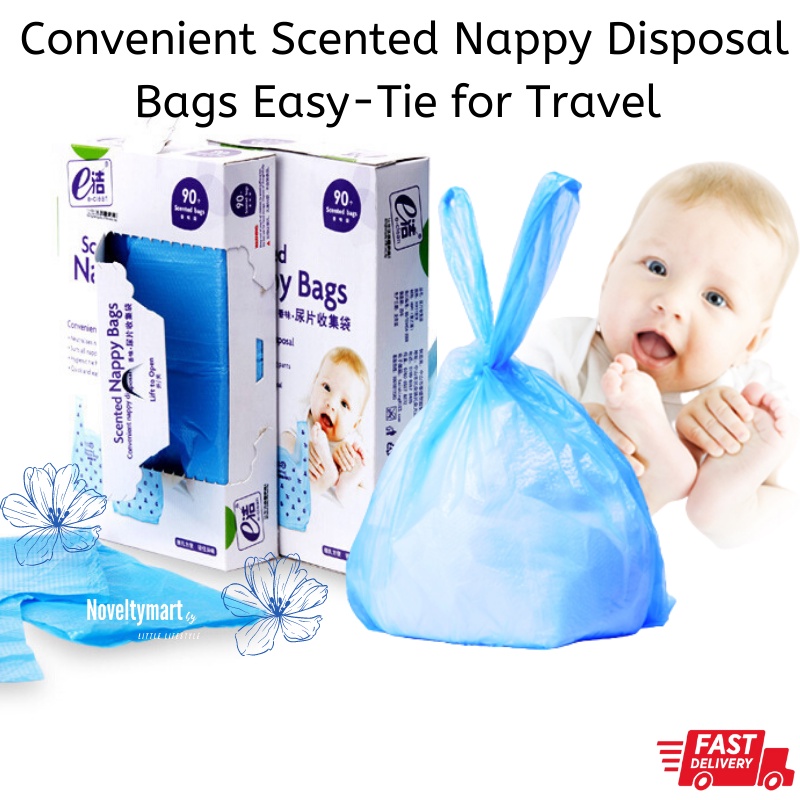 Convenient Scented Nappy Disposal Bags EasyTie for Travel Shopee