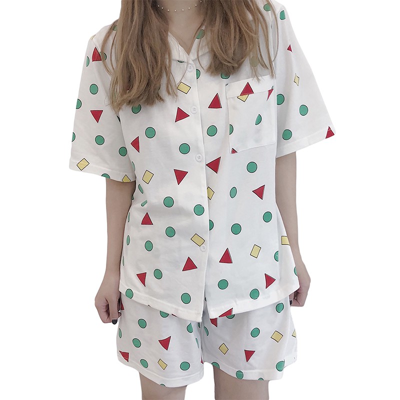 Crayon Shin Chan cotton Lovely short sleeved pajamas Two pieces set