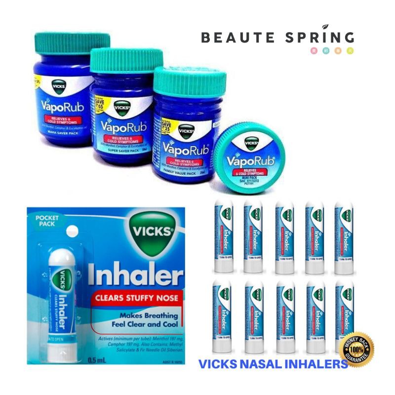 VICKS VapoRub 50g / Inhaler Original 0.5ml ( Bundle of 2 ) Shopee