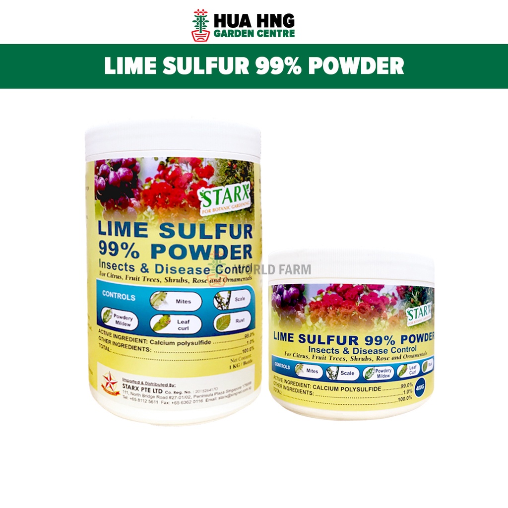 Lime Sulfur / Sulphur 99 Pesticide & Fungicide Powder [400g / 1kg