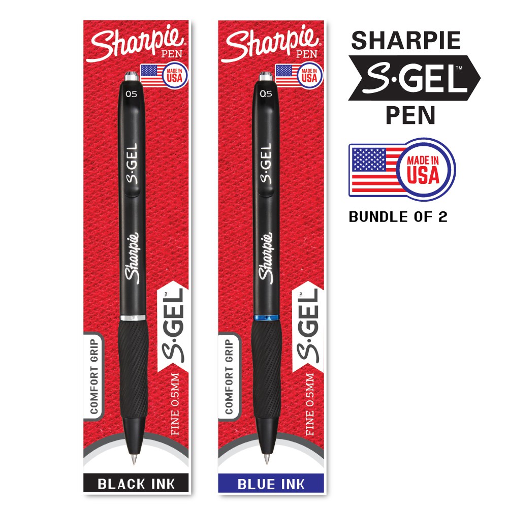 Sharpie 0.5 S Gel Pen Bundle of 2s in Black and Blue Bubble Store