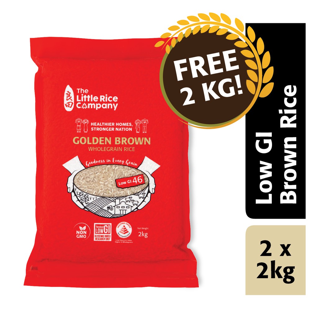 Low GI Brown Rice [2 x 2kg] Bundle Deal, All Natural Wholegrain by The