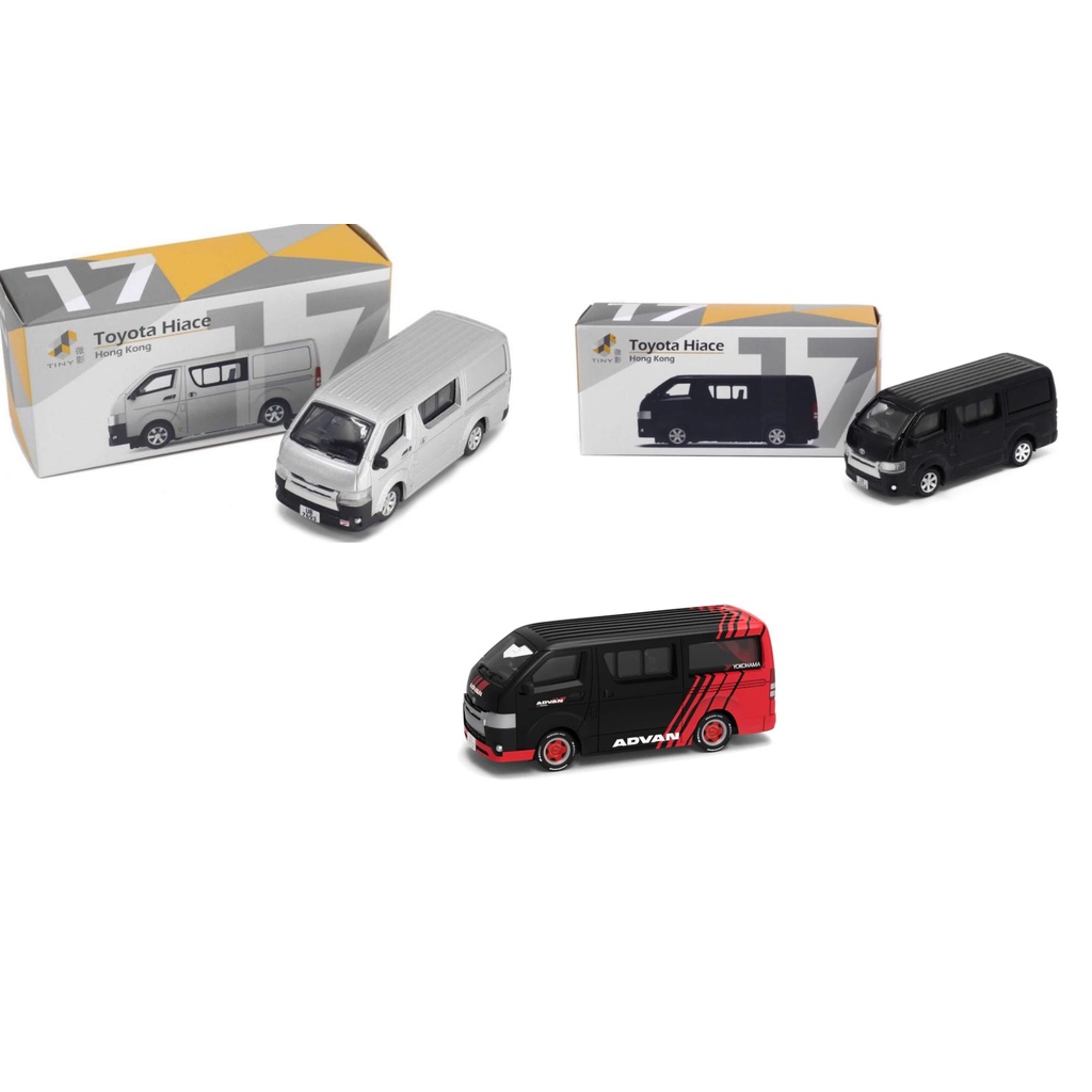 SG Shop Seller 1/64 Scale TINY Toyota 17 / JP02 Hiace Van Black Van