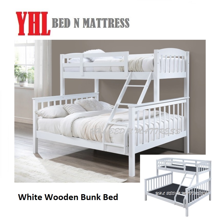 YHL CCBB Solid Wooden Bunk Bed / Single + Queen Double Decker Bed