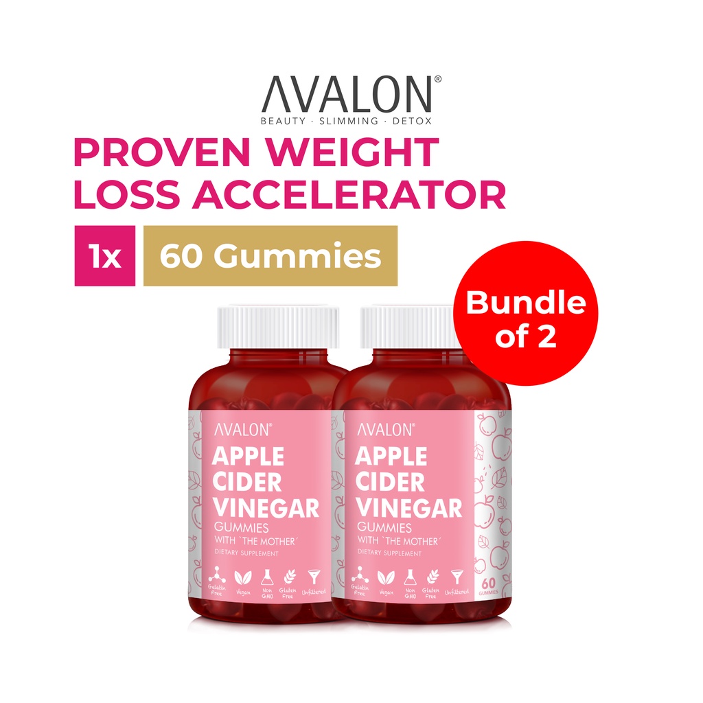 [Bundle of 2] AVALON Apple Cider Vinegar Gummies Supports healthy