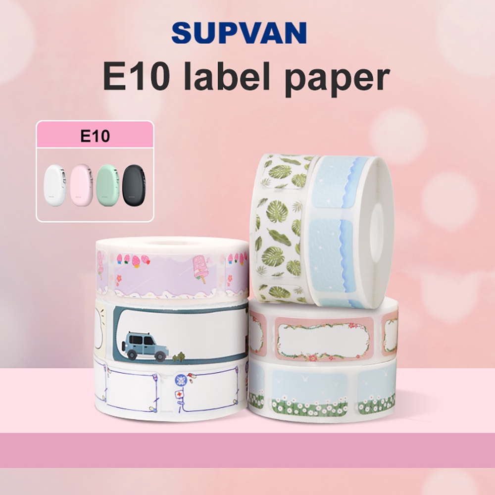 SUPVAN E10 T16 14mm*50mm Pre-cut Cartoon Label Print Paper Waterproof