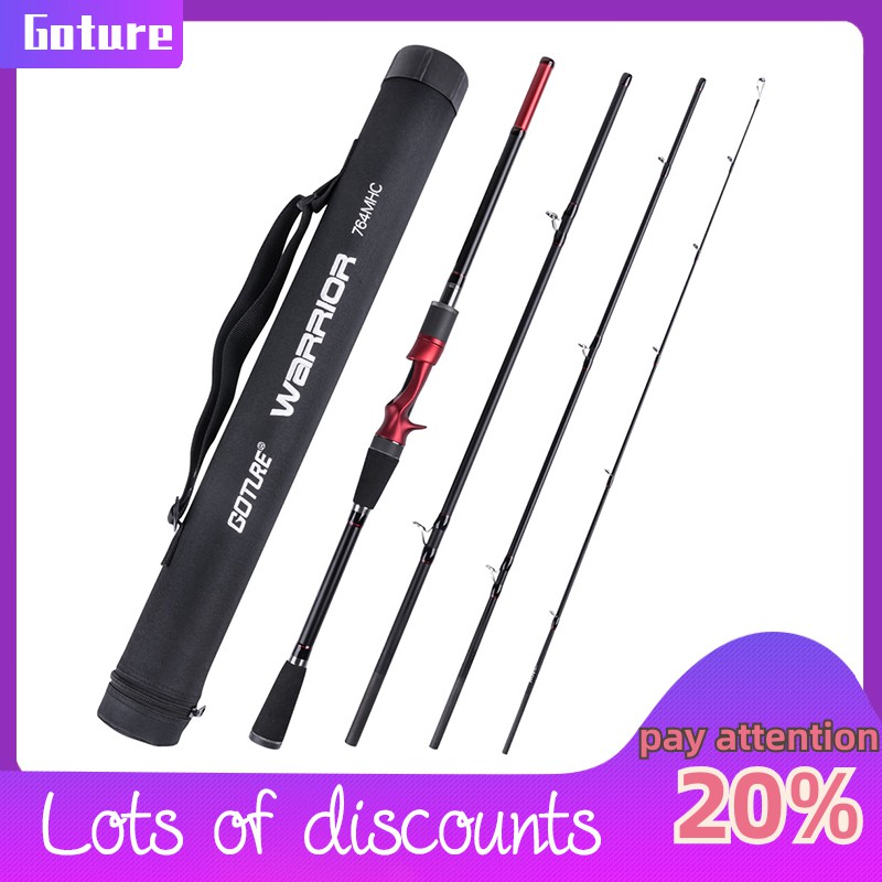 Goture WARRIOR Spinning Casting Fishing Rod Carbon Fiber 4 Sections