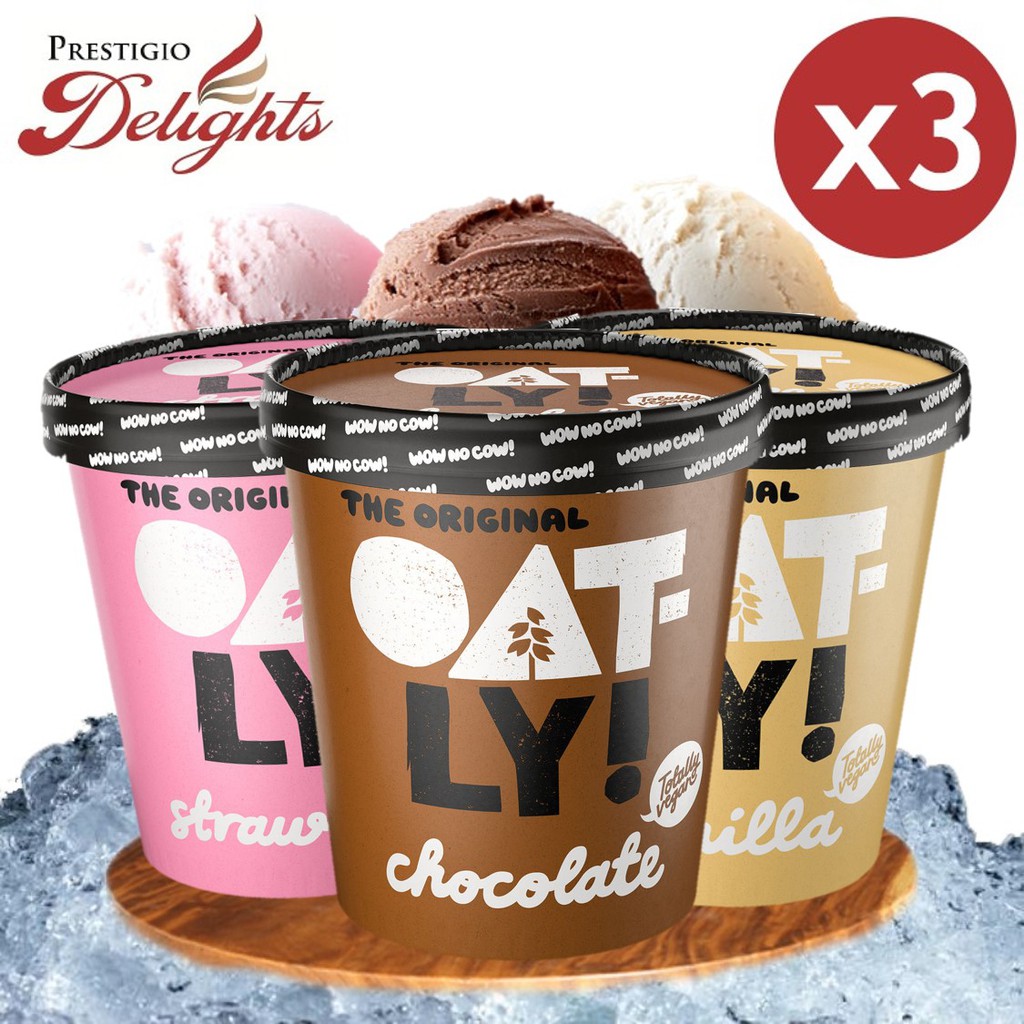 Oatly Ice Cream Pints 500ml Bundle of 3 By Prestigio Delights