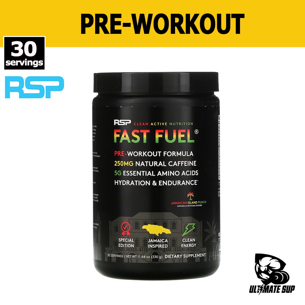 RSP Nutrition Fast Fuel, Pre Workout, Energy Supplement, Amino Acids for Muscle Recovery, 30