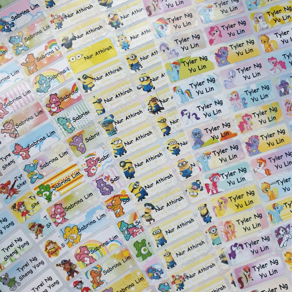 Various Designs Waterproof Children Name Stickers Shopee Singapore