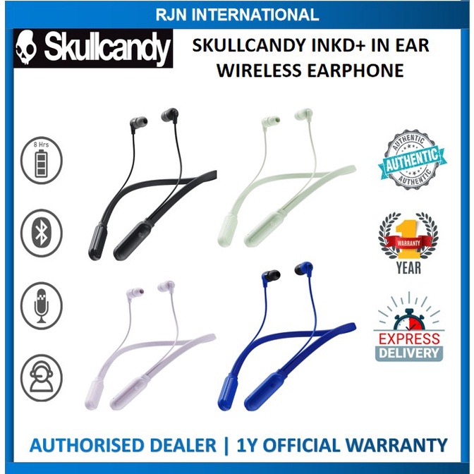 Skullcandy ink'D+ Bluetooth neckband with best audio quality and 1year