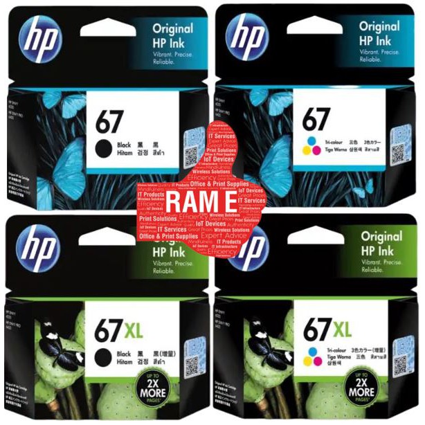 [ORIGINAL INK] [WHOLESALE] HP 67 67XL Black Tricolor Ink Cartridge