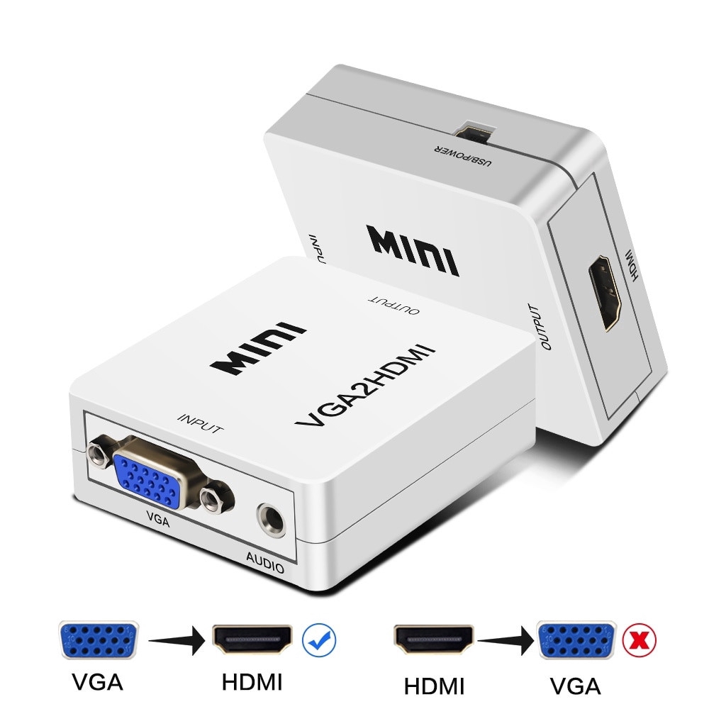 VGA to HDMI Converter Mini VGA2HDMI 1080P Audio Adapter