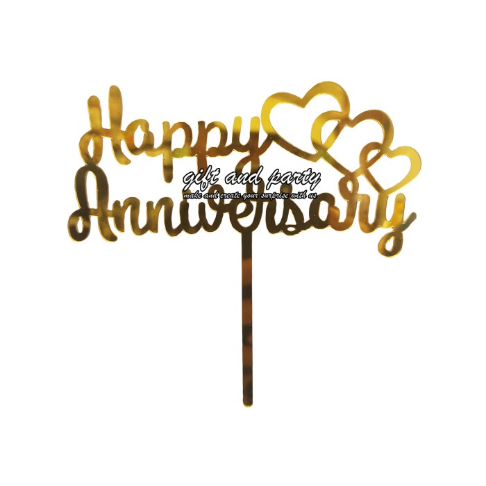 Happy Anniversary Cake Topper / Cake Topper Cake Decoration / Cake