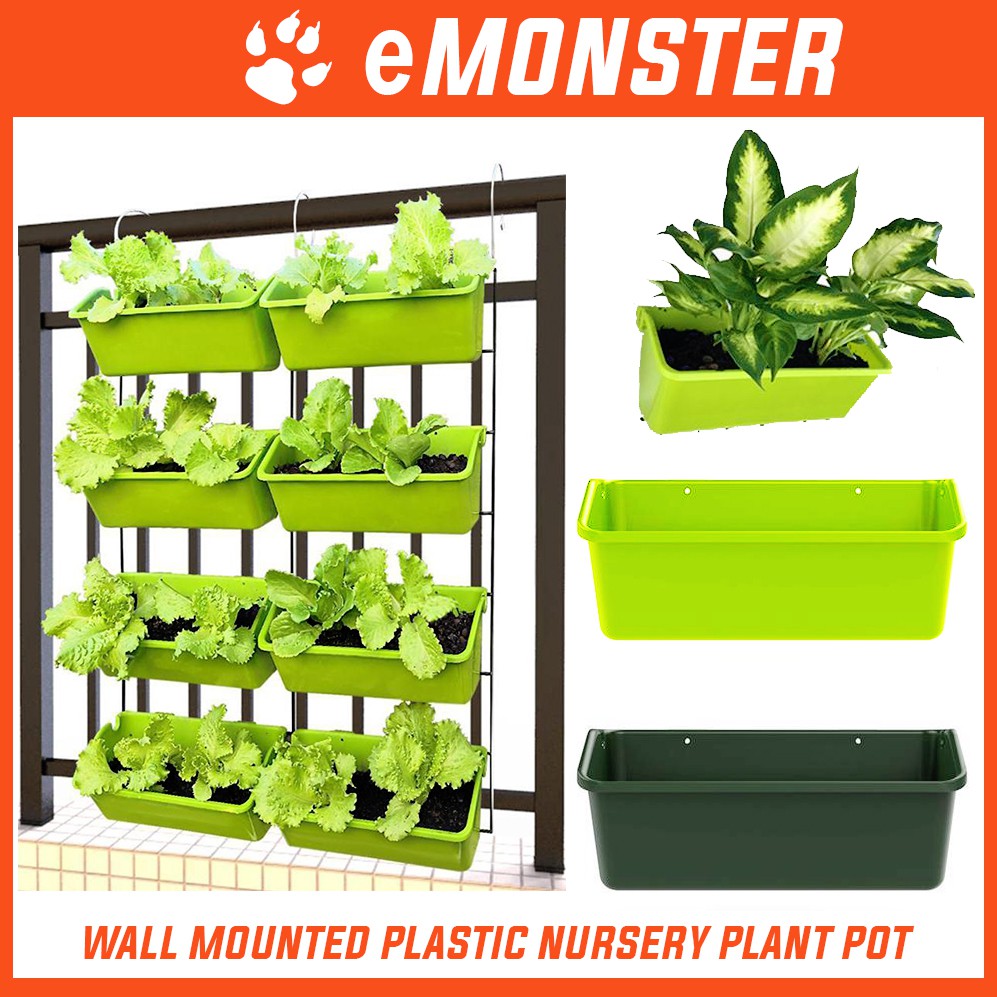 Wall Mounted Plastic Nursery Plant Pot Flower Pot Garden Hanging Containers Shopee Singapore