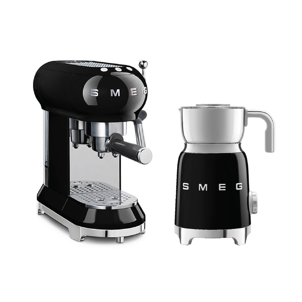 Smeg Coffee Set ECF01BLUK + MFF01BLUK (Black) Shopee Singapore