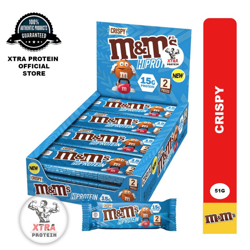 M&M HiProtein Bars Crsipy (51g) 12 Pack Shopee Singapore