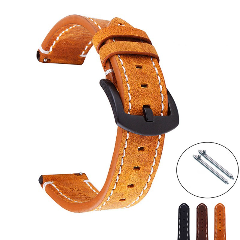 Genuine Leather Wrist watch Band Watch Strap Replacement 18/20/22mm