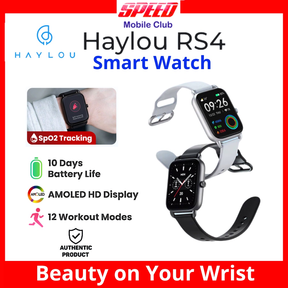 Haylou RS4 Smart Watch , IP68 waterproof, 1.78" AMOLED HD display, 10
