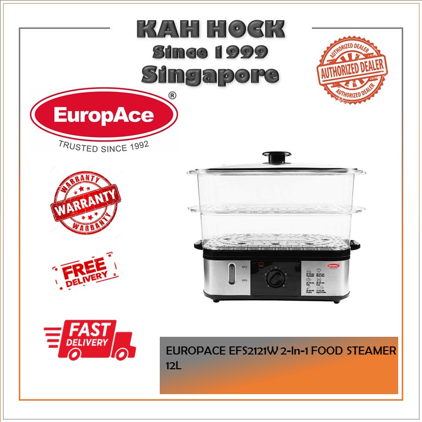 EUROPACE EFS2121W 2In1 FOOD STEAMER 12L *1 YEAR LOCAL WARRANTY