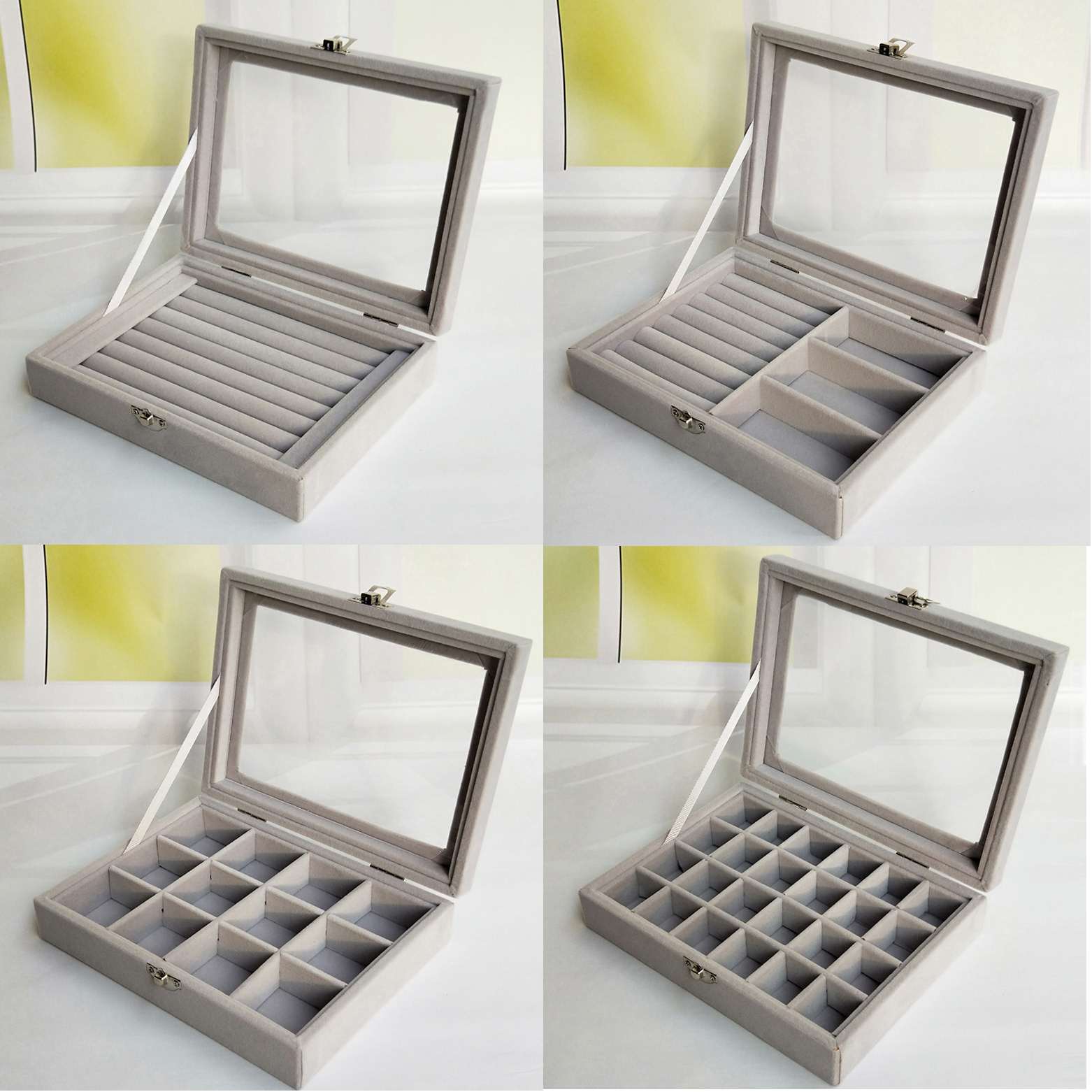 Jewelry box Ring Earring earring earring hand jewelry European transparent flap dustproof