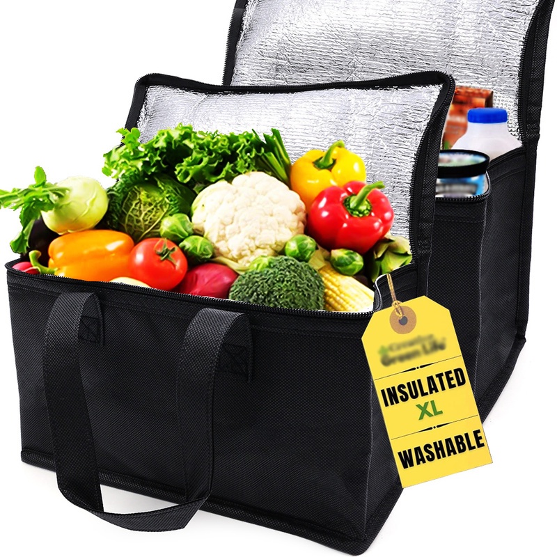 Portable Large Capacity Foldable Insulated Thermal Lunch Bags / Picnic