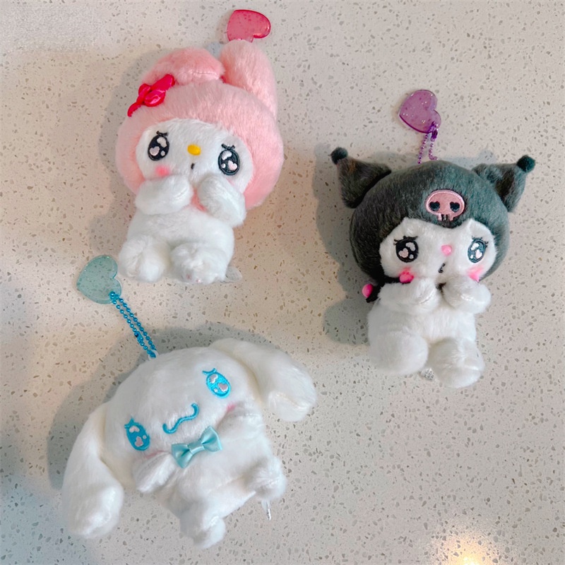 Kuromi Cinnamoroll My Melody Plushie keychain Kawaii Crying Face Love