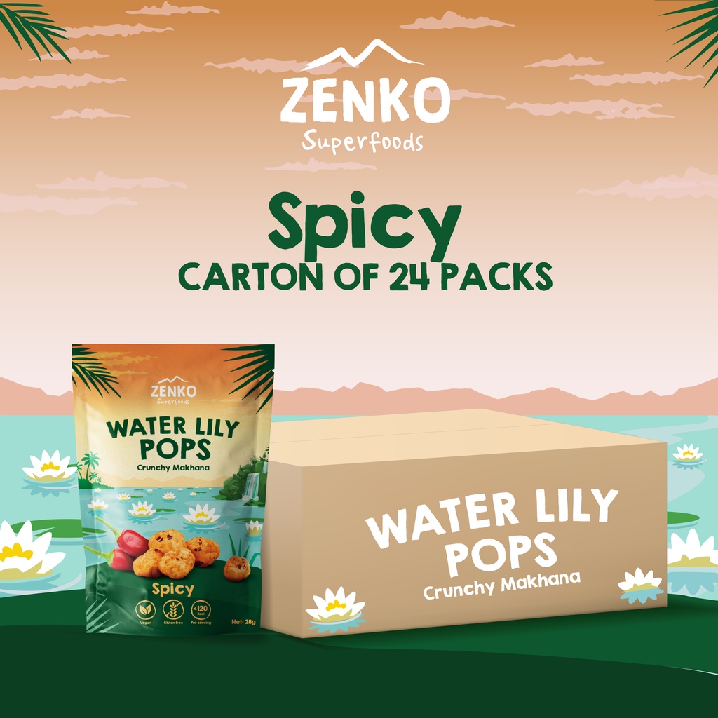 ZENKO Superfoods Water Lily Pops Spicy 24 packs (Healthy Snack