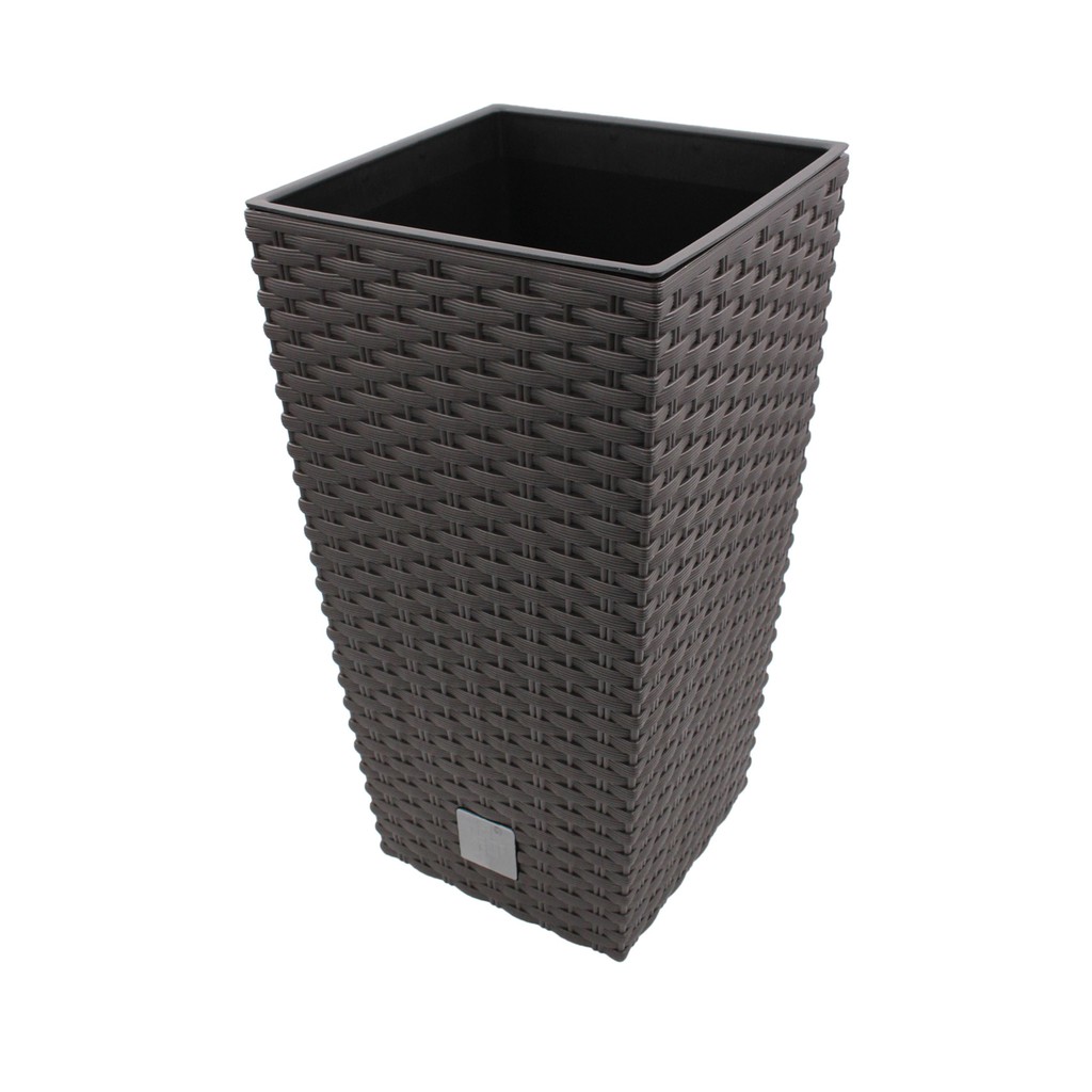Prosperplast Rato Square Basket Weave Flower Pot (225 x 421 mm)(Umber