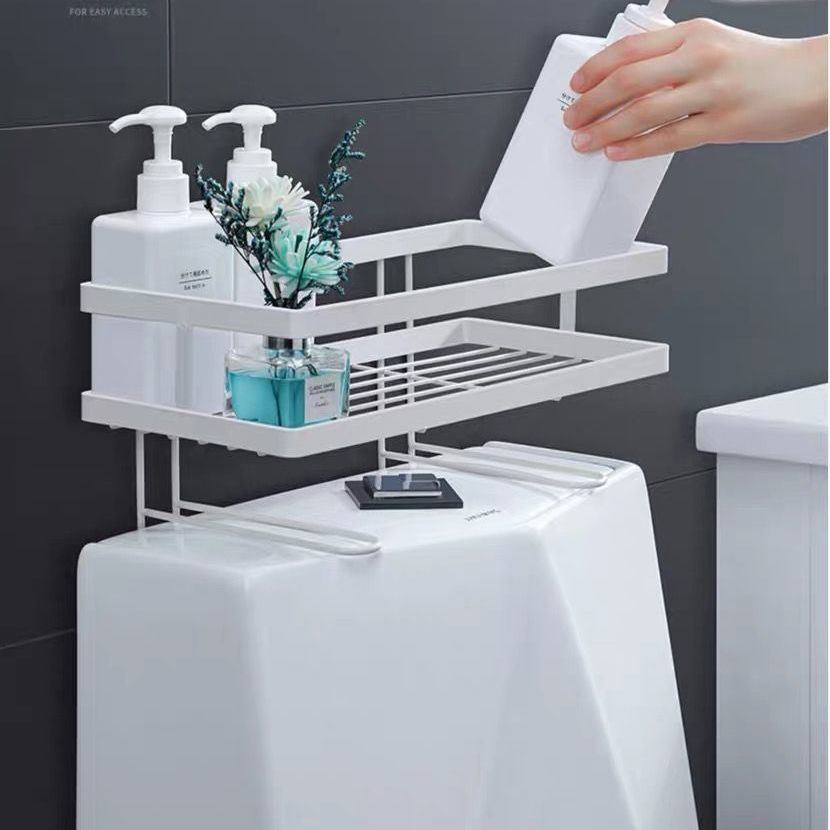Toilet Single DoubleLayer Toilet Shelf Bucket Shelf PunchFree Multi