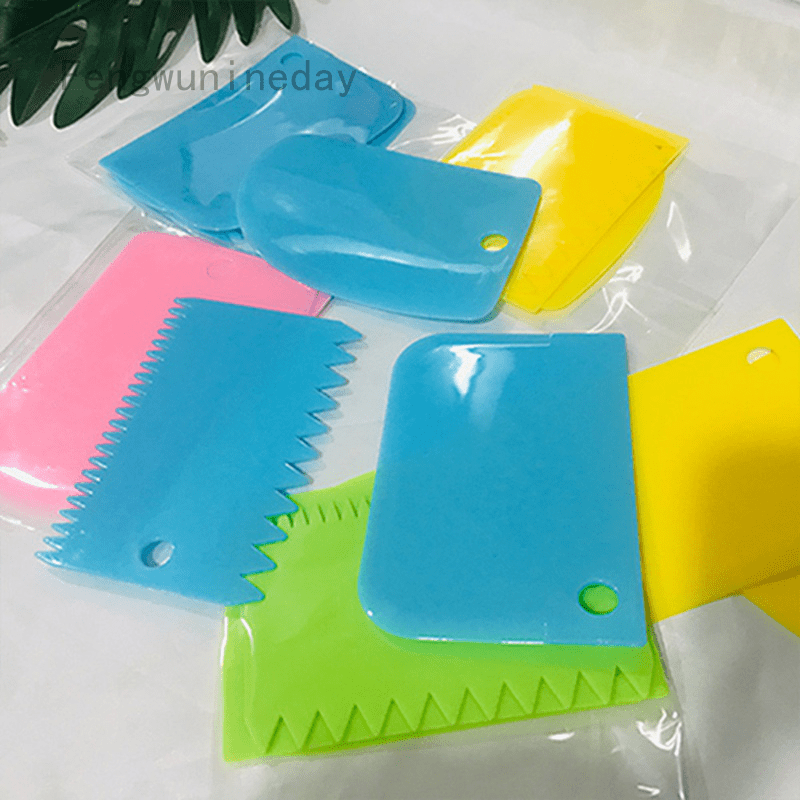 3Pcs/Set Plastic Dough Icing Fondant Scraper Cake