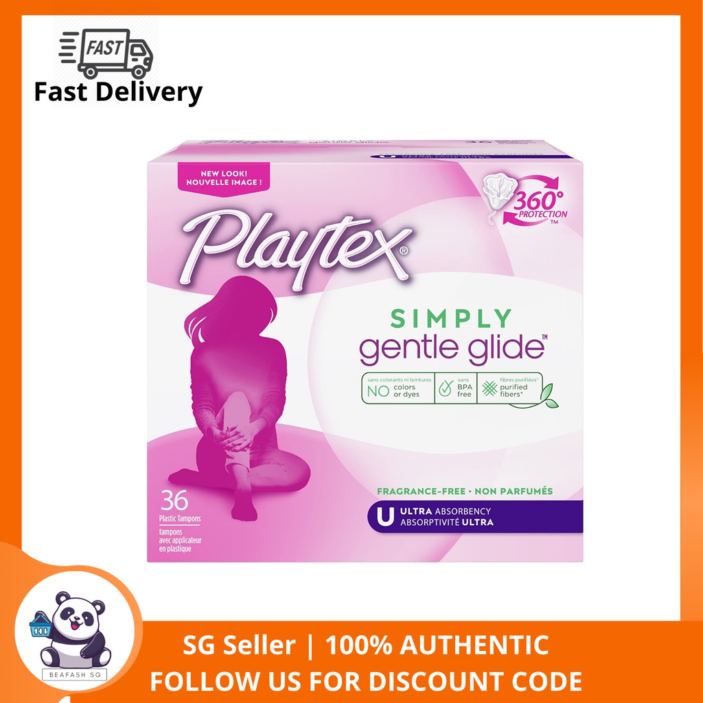 Playtex Simply Gentle Glide Unscented Tampons, Ultra Absorbency, 36 Count (Pack of 1) (Packaging