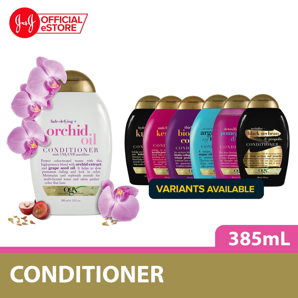 OGX Hair Conditioner 385ml (Biotin + Collagen, Black Soybean, Orchid