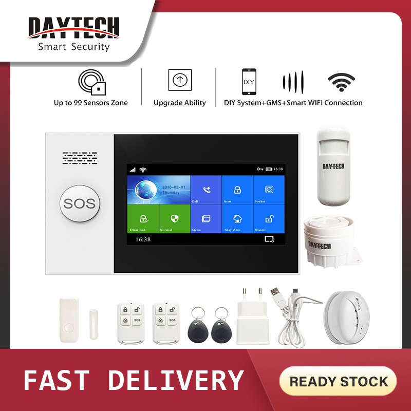 DAYTECH Wireless WiFi/GSM Alarm System TA04 Full Touch Color Screen