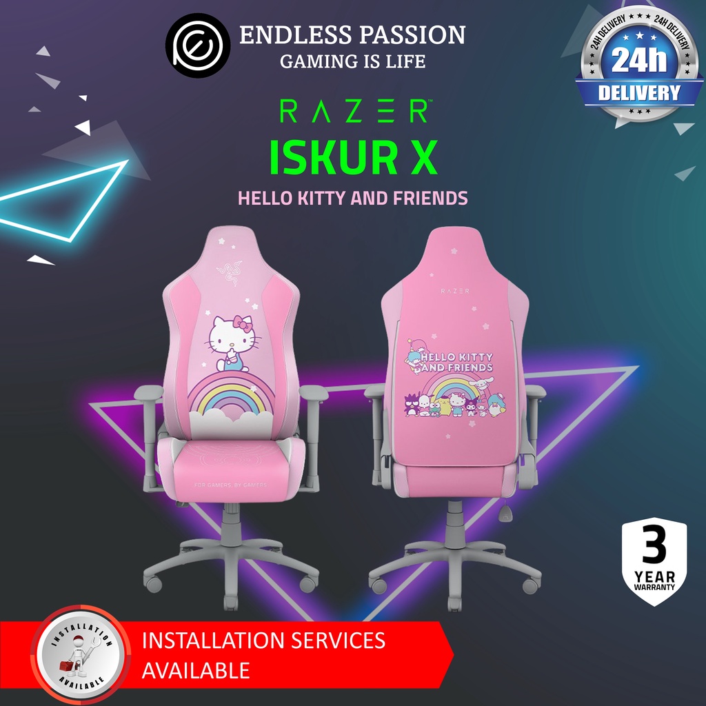 Razer Iskur X Ergonomic Gaming Chair Hello Kitty & Friends Edition